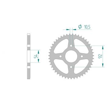 AFAM COURONNE ACIER au pas de 420 pour MBK/YAMAHA AFA12115