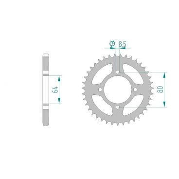 AFAM COURONNE ACIER au pas de 428 pour SYM/YAMAHA AFA12200