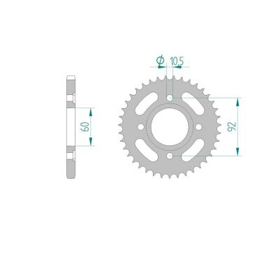 AFAM COURONNE ACIER au pas de 428 pour YAMAHA AFA12201