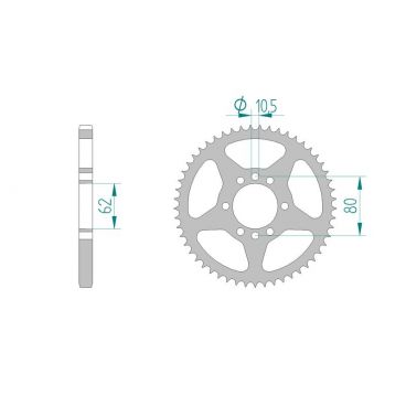 AFAM COURONNE ACIER au pas de 428 pour YAMAHA AFA12204