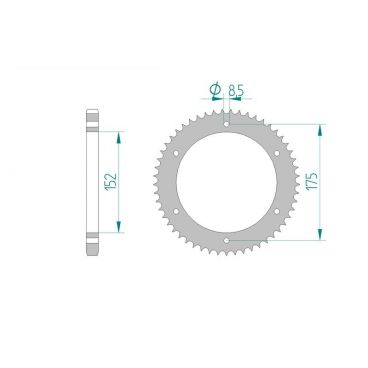 AFAM COURONNE ACIER au pas de 428 pour YAMAHA AFA12207