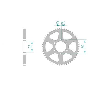 AFAM COURONNE ACIER au pas de 428 pour YAMAHA AFA12208