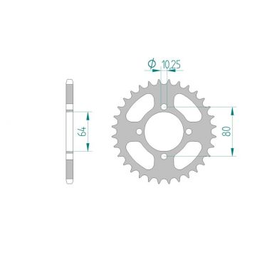 AFAM COURONNE ACIER au pas de 520 pour AEON/YAMAHA AFA12214