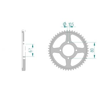 AFAM COURONNE ACIER au pas de 428 pour YAMAHA AFA12224