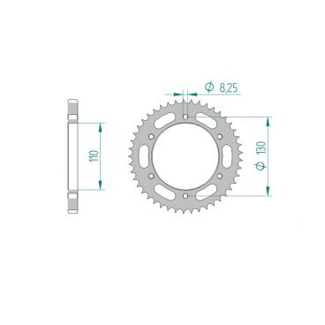 AFAM COURONNE ACIER au pas de 428 pour YAMAHA AFA12226