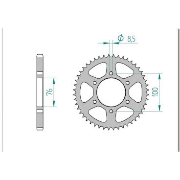 AFAM COURONNE ACIER au pas de 428 pour YAMAHA AFA12227