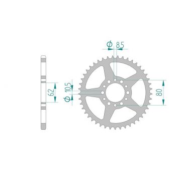 AFAM COURONNE ACIER au pas de 520 pour YAMAHA AFA12300