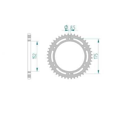 AFAM COURONNE ACIER au pas de 520 pour YAMAHA AFA12301