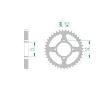 AFAM COURONNE ACIER au pas de 530 pour YAMAHA AFA12303