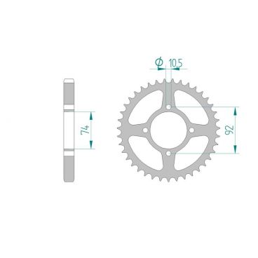 AFAM COURONNE ACIER au pas de 530 pour YAMAHA AFA12303