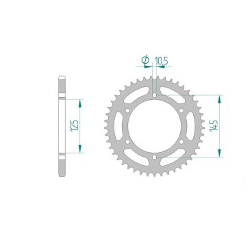 AFAM COURONNE ACIER au pas de 520 pour YAMAHA AFA12305