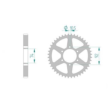 AFAM COURONNE ACIER au pas de 530 pour YAMAHA AFA12403