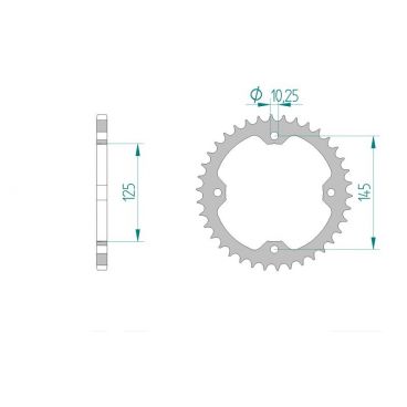 AFAM COURONNE ACIER au pas de 520 pour BAROSSA/SMC/YAMAHA AFA12407