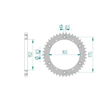 AFAM COURONNE ACIER au pas de 520 pour YAMAHA AFA12500