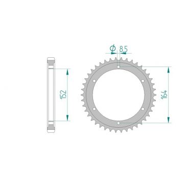 AFAM COURONNE ACIER au pas de 530 pour YAMAHA AFA12503