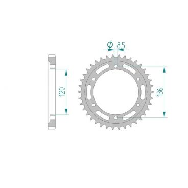 AFAM COURONNE ACIER au pas de 530 pour YAMAHA AFA12504