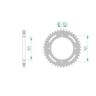 AFAM COURONNE ACIER au pas de 520 N.A. pour MZ/YAMAHA AFA12505