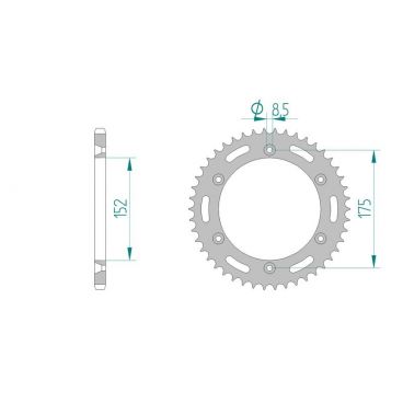 AFAM COURONNE ACIER au pas de 520 pour YAMAHA AFA12508