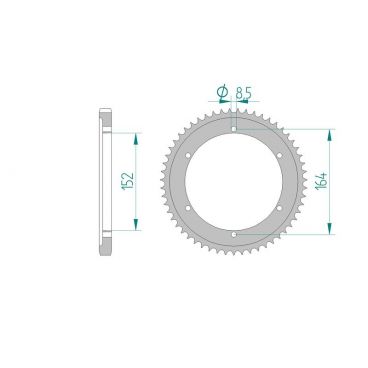 AFAM COURONNE ACIER au pas de 428 pour YAMAHA AFA12512