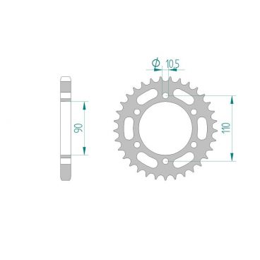 AFAM COURONNE ACIER au pas de 530 pour YAMAHA AFA12600