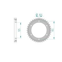 AFAM COURONNE ACIER au pas de 530 pour YAMAHA AFA12601