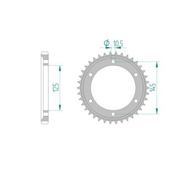 AFAM COURONNE ACIER au pas de 530 pour YAMAHA AFA12601