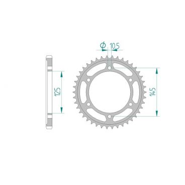 AFAM COURONNE ACIER au pas de 525 pour YAMAHA AFA12603