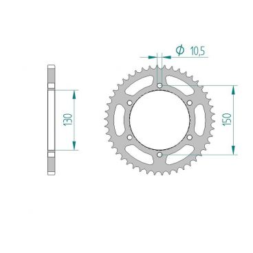 AFAM COURONNE ACIER au pas de 520 pour YAMAHA AFA12604