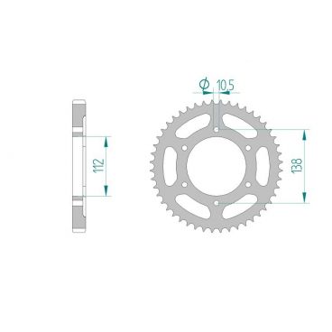 AFAM COURONNE ACIER au pas de 530 pour YAMAHA AFA12607