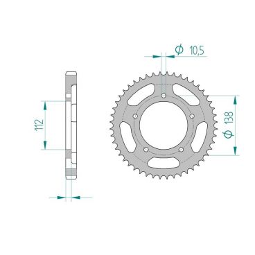 AFAM COURONNE ACIER au pas de 532 pour YAMAHA AFA12608