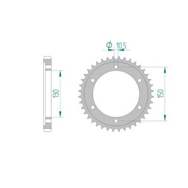 AFAM COURONNE ACIER au pas de 530 pour YAMAHA AFA12801