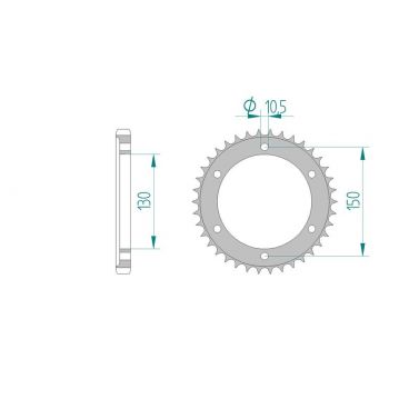 AFAM COURONNE ACIER au pas de 532 pour YAMAHA AFA12802