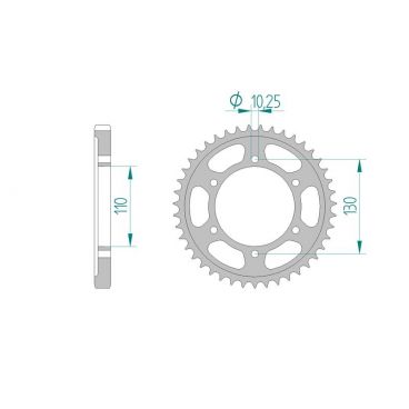 AFAM COURONNE ACIER au pas de 530 pour SUZUKI/YAMAHA AFA12813