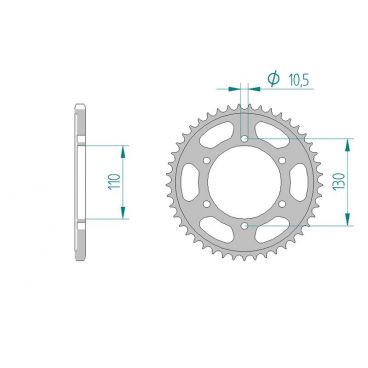 AFAM COURONNE ACIER au pas de 525 pour SUZUKI/YAMAHA AFA12815