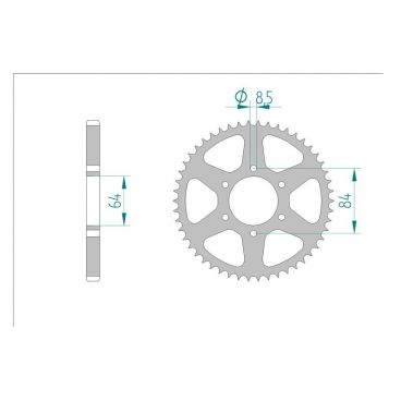 AFAM COURONNE ACIER au pas de 428 pour SUZUKI AFA14200