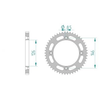 AFAM COURONNE ACIER au pas de 428 pour SUZUKI AFA14202