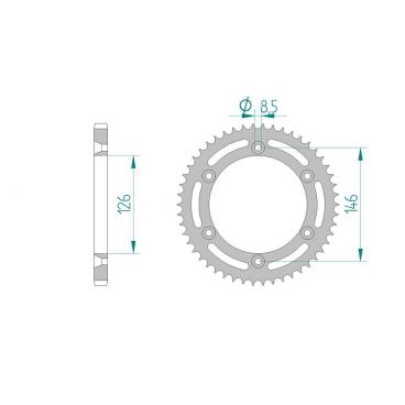 AFAM COURONNE ACIER au pas de 428 pour SUZUKI AFA14207