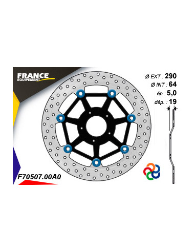 Kit Freinage FRANCE EQUIPEMENT - AP RACING Composé de 2 Disques
