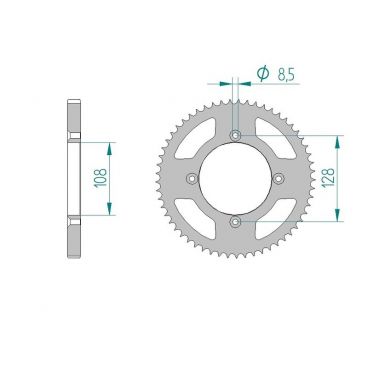 AFAM COURONNE ACIER au pas de 428 pour SUZUKI AFA14216