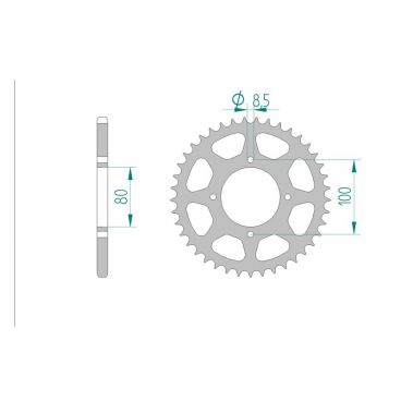 AFAM COURONNE ACIER au pas de 520 pour SUZUKI AFA14302