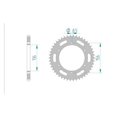 AFAM COURONNE ACIER au pas de 520 pour DERBI/SUZUKI AFA14303