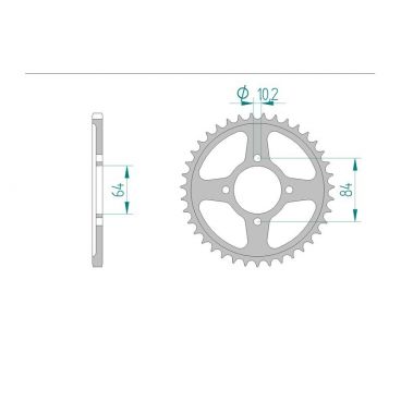 AFAM COURONNE ACIER au pas de 520 pour KAWASAKI/SUZUKI AFA14310