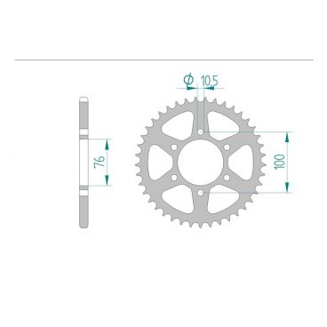 AFAM COURONNE ACIER au pas de 520 pour SUZUKI AFA14401