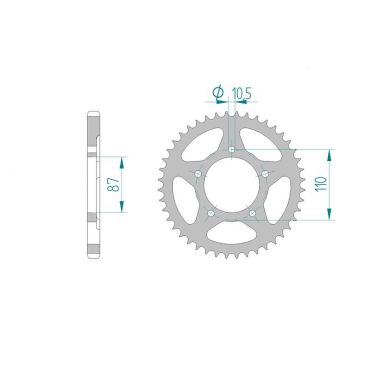 AFAM COURONNE ACIER au pas de 525 pour SUZUKI AFA14404