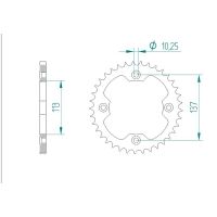 AFAM COURONNE ACIER au pas de 520 pour SUZUKI AFA14412