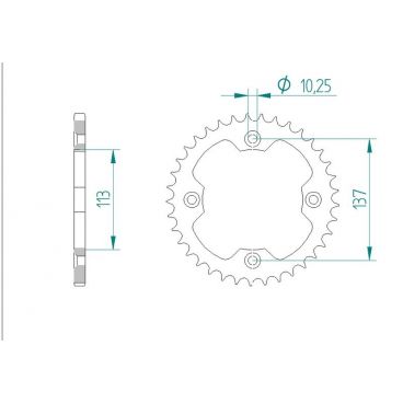 AFAM COURONNE ACIER au pas de 520 pour SUZUKI AFA14412