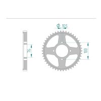 AFAM COURONNE ACIER au pas de 530 pour SUZUKI AFA14500