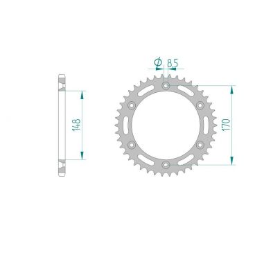 AFAM COURONNE ACIER au pas de 520 pour CAGIVA/SUZUKI AFA14501