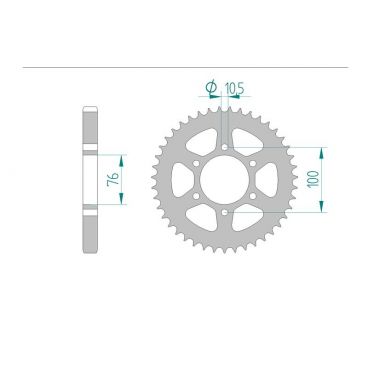 AFAM COURONNE ACIER au pas de 530 pour SUZUKI AFA14503