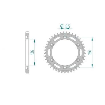 AFAM COURONNE ACIER au pas de 525 pour SUZUKI AFA14506